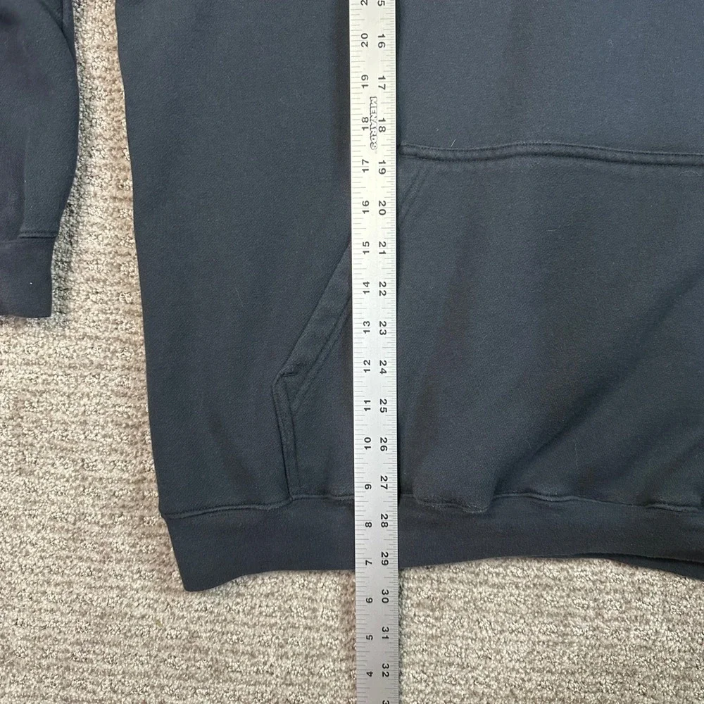 Vintage Adidas Hoodie Mens XL Black Pullover Sweatshirt Center Logo Jumper Y2K